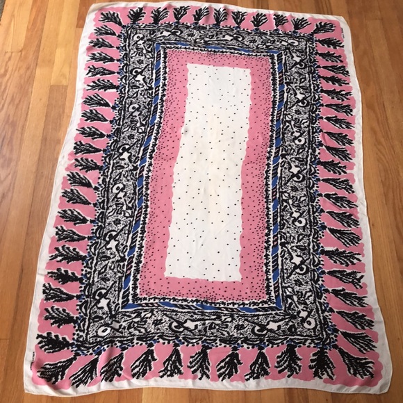 Wesley Simpson Art Work Vintage Large Scarf Conversation Piece - Picture 5 of 15